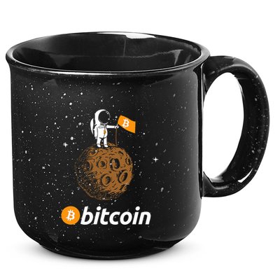 Bitcoin Btc Crypto To The Moon Featuring Astronaut 15oz Campfire Ceramic Mug
