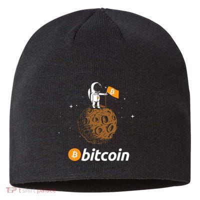 Bitcoin Btc Crypto To The Moon Featuring Astronaut Sustainable Beanie
