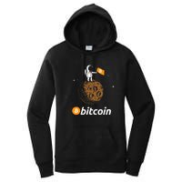 Bitcoin Btc Crypto To The Moon Featuring Astronaut Women's Pullover Hoodie