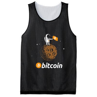 Bitcoin Btc Crypto To The Moon Featuring Astronaut Mesh Reversible Basketball Jersey Tank
