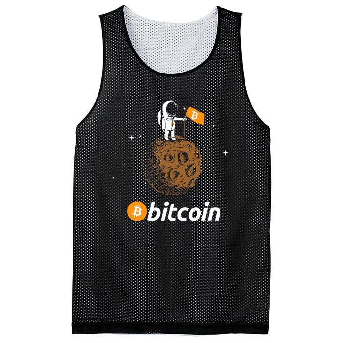 Bitcoin Btc Crypto To The Moon Featuring Astronaut Mesh Reversible Basketball Jersey Tank