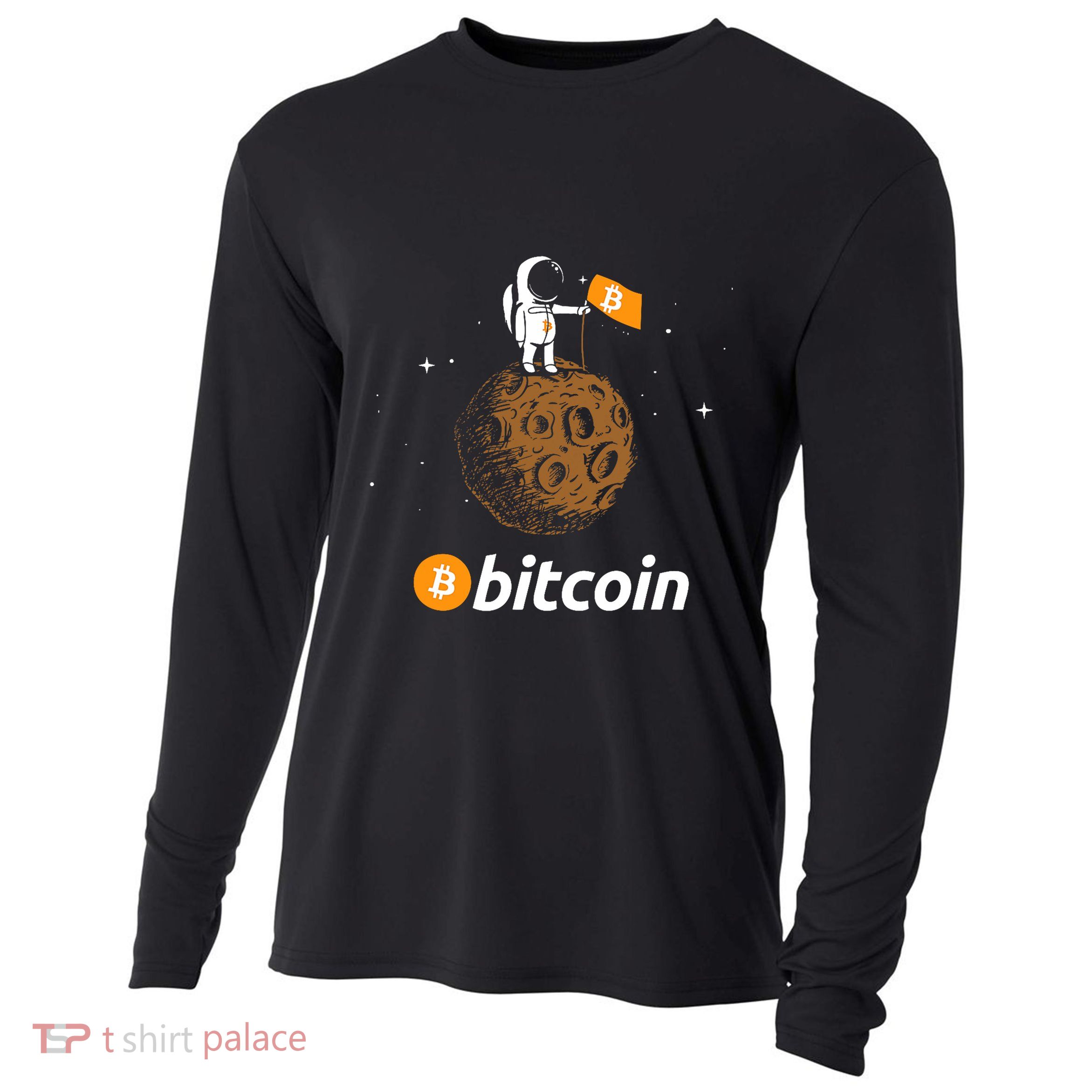 Bitcoin Btc Crypto To The Moon Featuring Astronaut Cooling Performance Long Sleeve Crew