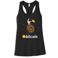 Bitcoin Btc Crypto To The Moon Featuring Astronaut Women's Racerback Tank