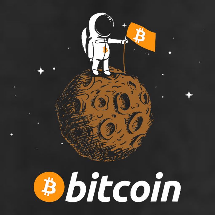 Bitcoin Btc Crypto To The Moon Featuring Astronaut Hat