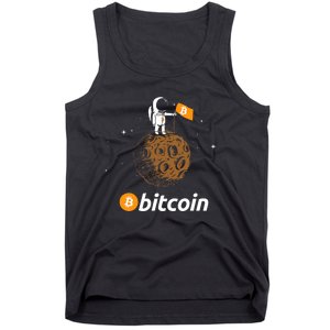 Bitcoin Btc Crypto To The Moon Featuring Astronaut Tank Top