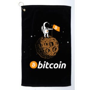 Bitcoin Btc Crypto To The Moon Featuring Astronaut Platinum Collection Golf Towel