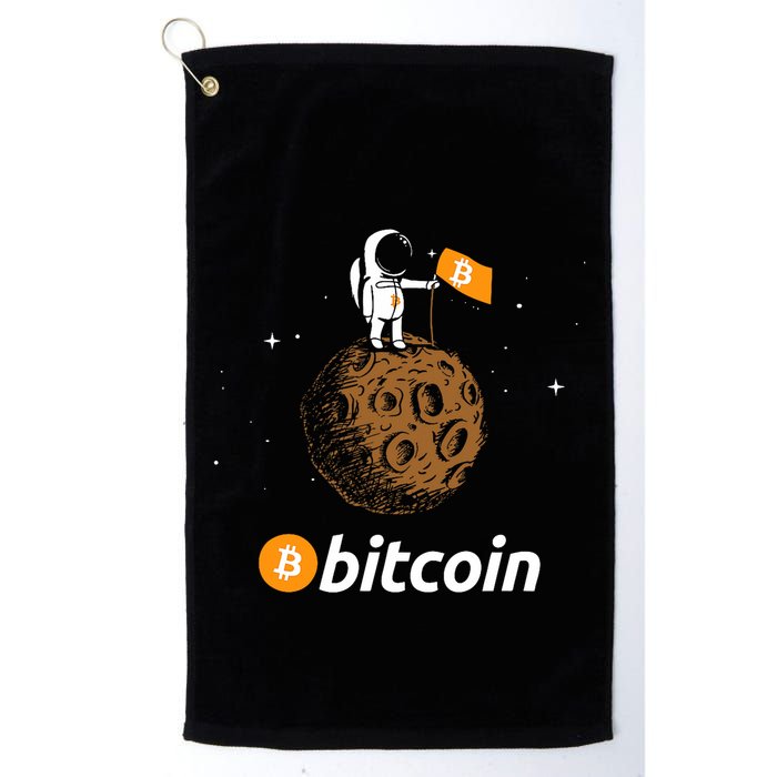 Bitcoin Btc Crypto To The Moon Featuring Astronaut Golf Towel