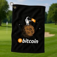 Bitcoin Btc Crypto To The Moon Featuring Astronaut Golf Towel