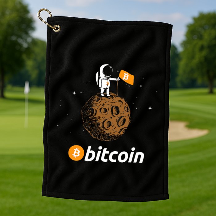 Bitcoin Btc Crypto To The Moon Featuring Astronaut Golf Towel