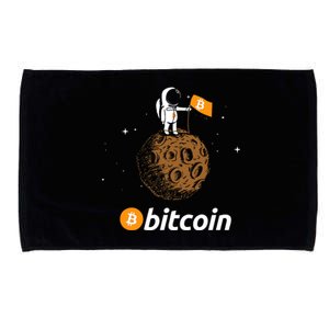 Bitcoin Btc Crypto To The Moon Featuring Astronaut Microfiber Hand Towel