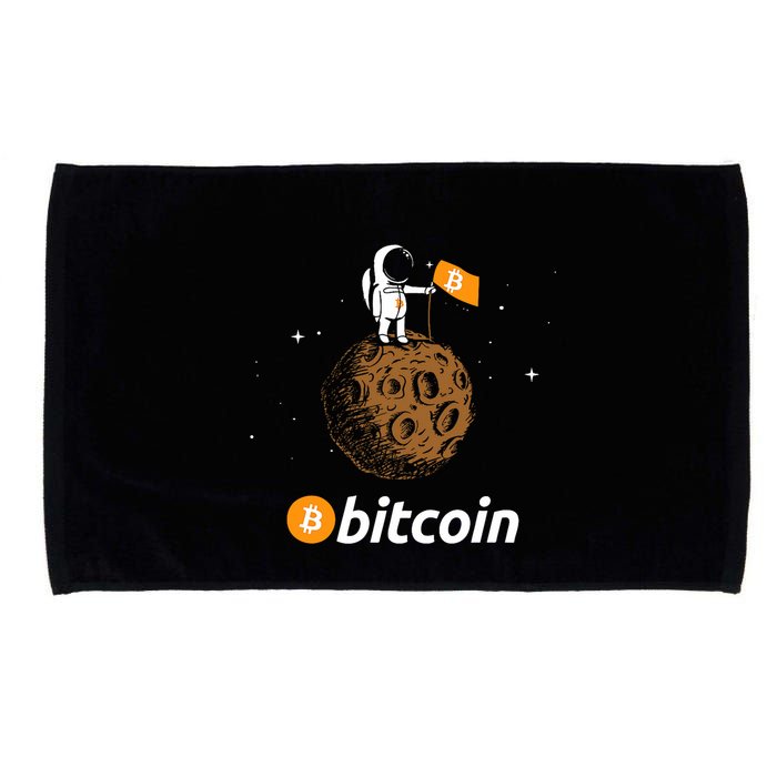 Bitcoin Btc Crypto To The Moon Featuring Astronaut Microfiber Hand Towel