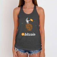 Bitcoin Btc Crypto To The Moon Featuring Astronaut Women's Knotted Racerback Tank