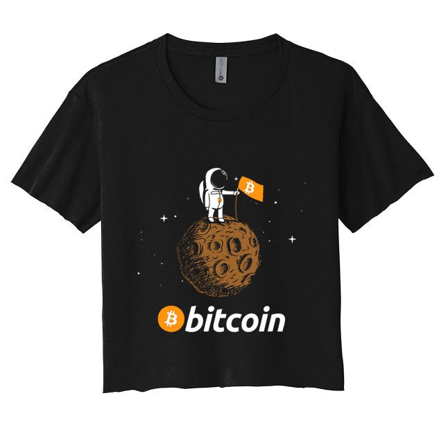 Bitcoin Btc Crypto To The Moon Featuring Astronaut Crop Top
