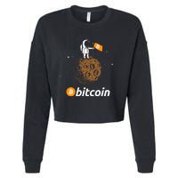 Bitcoin Btc Crypto To The Moon Featuring Astronaut Cropped Pullover Crew