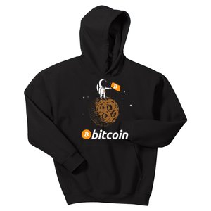 Bitcoin Btc Crypto To The Moon Featuring Astronaut Kids Hoodie