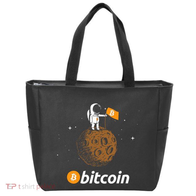 Bitcoin Btc Crypto To The Moon Featuring Astronaut Zip Tote Bag