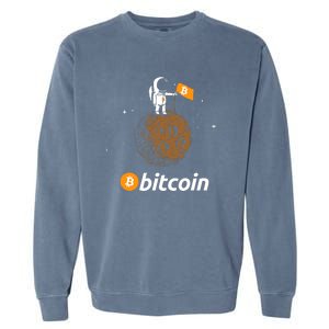 Bitcoin Btc Crypto To The Moon Featuring Astronaut Garment-Dyed Sweatshirt