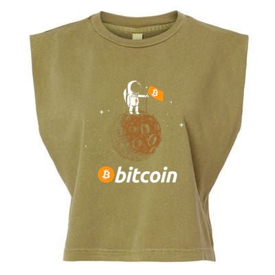 Bitcoin Btc Crypto To The Moon Featuring Astronaut Garment-Dyed Women's Muscle Tee