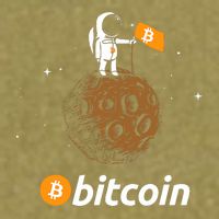 Bitcoin Btc Crypto To The Moon Featuring Astronaut Garment-Dyed Women's Muscle Tee