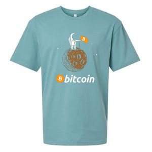 Bitcoin Btc Crypto To The Moon Featuring Astronaut Sueded Cloud Jersey T-Shirt