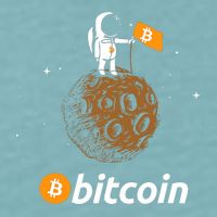 Bitcoin Btc Crypto To The Moon Featuring Astronaut Sueded Cloud Jersey T-Shirt