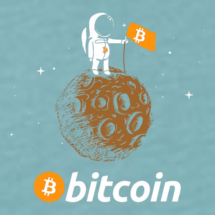 Bitcoin Btc Crypto To The Moon Featuring Astronaut Sueded Cloud Jersey T-Shirt