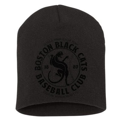 Boston Black Cats Baseball Retro Minor League Baseball Team Short Acrylic Beanie