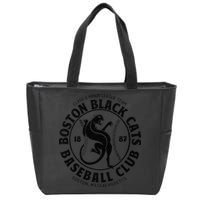 Boston Black Cats Baseball Retro Minor League Baseball Team Zip Tote Bag