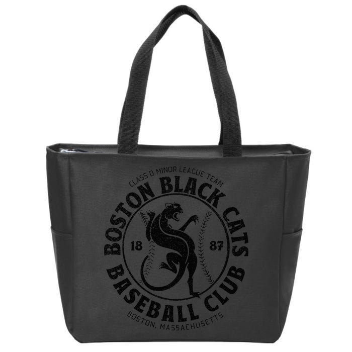 Boston Black Cats Baseball Retro Minor League Baseball Team Zip Tote Bag