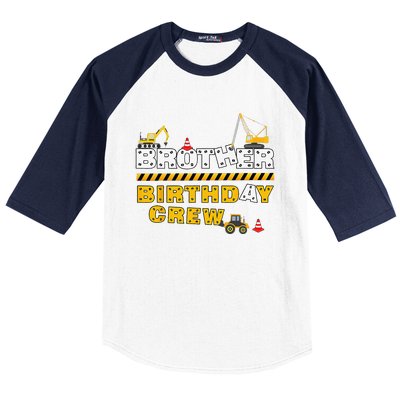 Brother Birthday Crew Construction Family Birthday Party Baseball Sleeve Shirt