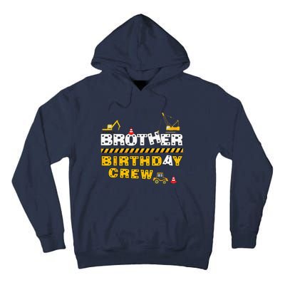 Brother Birthday Crew Construction Family Birthday Party Tall Hoodie