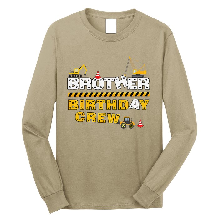 Brother Birthday Crew Construction Family Birthday Party Long Sleeve Shirt