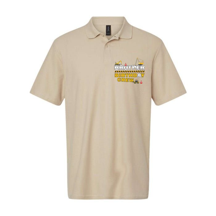 Brother Birthday Crew Construction Family Birthday Party Softstyle Adult Sport Polo