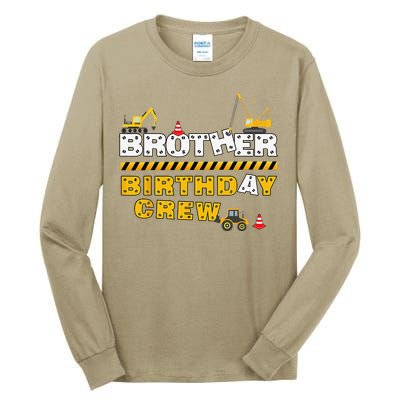 Brother Birthday Crew Construction Family Birthday Party Tall Long Sleeve T-Shirt