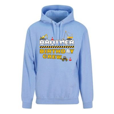 Brother Birthday Crew Construction Family Birthday Party Unisex Surf Hoodie