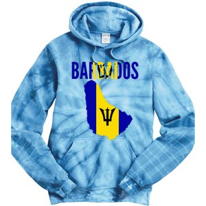 Barbadian Barbados Country Map Flag Tie Dye Hoodie