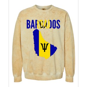 Barbadian Barbados Country Map Flag Colorblast Crewneck Sweatshirt