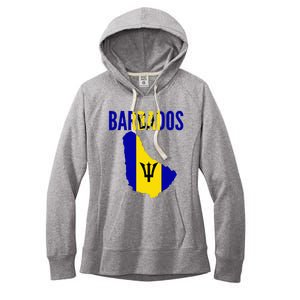 Barbadian Barbados Country Map Flag Women's Fleece Hoodie