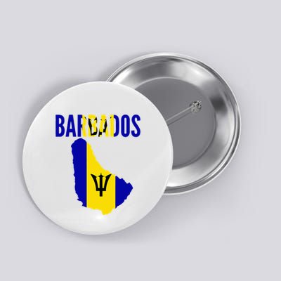 Barbadian Barbados Country Map Flag Button
