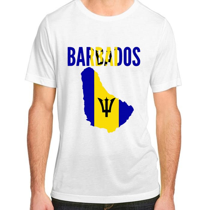 Barbadian Barbados Country Map Flag Adult ChromaSoft Performance T-Shirt