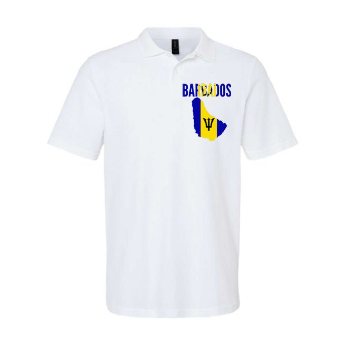 Barbadian Barbados Country Map Flag Softstyle Adult Sport Polo