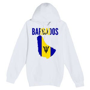 Barbadian Barbados Country Map Flag Premium Pullover Hoodie