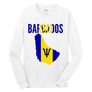 Barbadian Barbados Country Map Flag Tall Long Sleeve T-Shirt