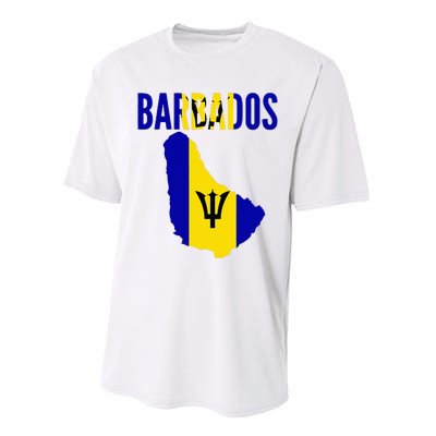 Barbadian Barbados Country Map Flag Performance Sprint T-Shirt