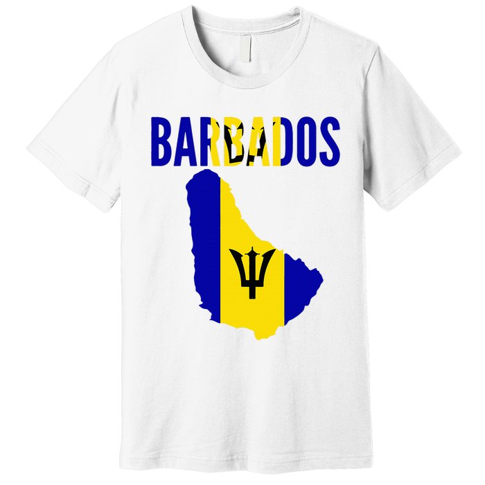 Barbadian Barbados Country Map Flag Premium T-Shirt