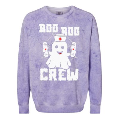 Boo Boo Crew Ghost Nurse Costume Funny Halloween Colorblast Crewneck Sweatshirt