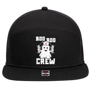 Boo Boo Crew Ghost Nurse Costume Funny Halloween 7 Panel Mesh Trucker Snapback Hat