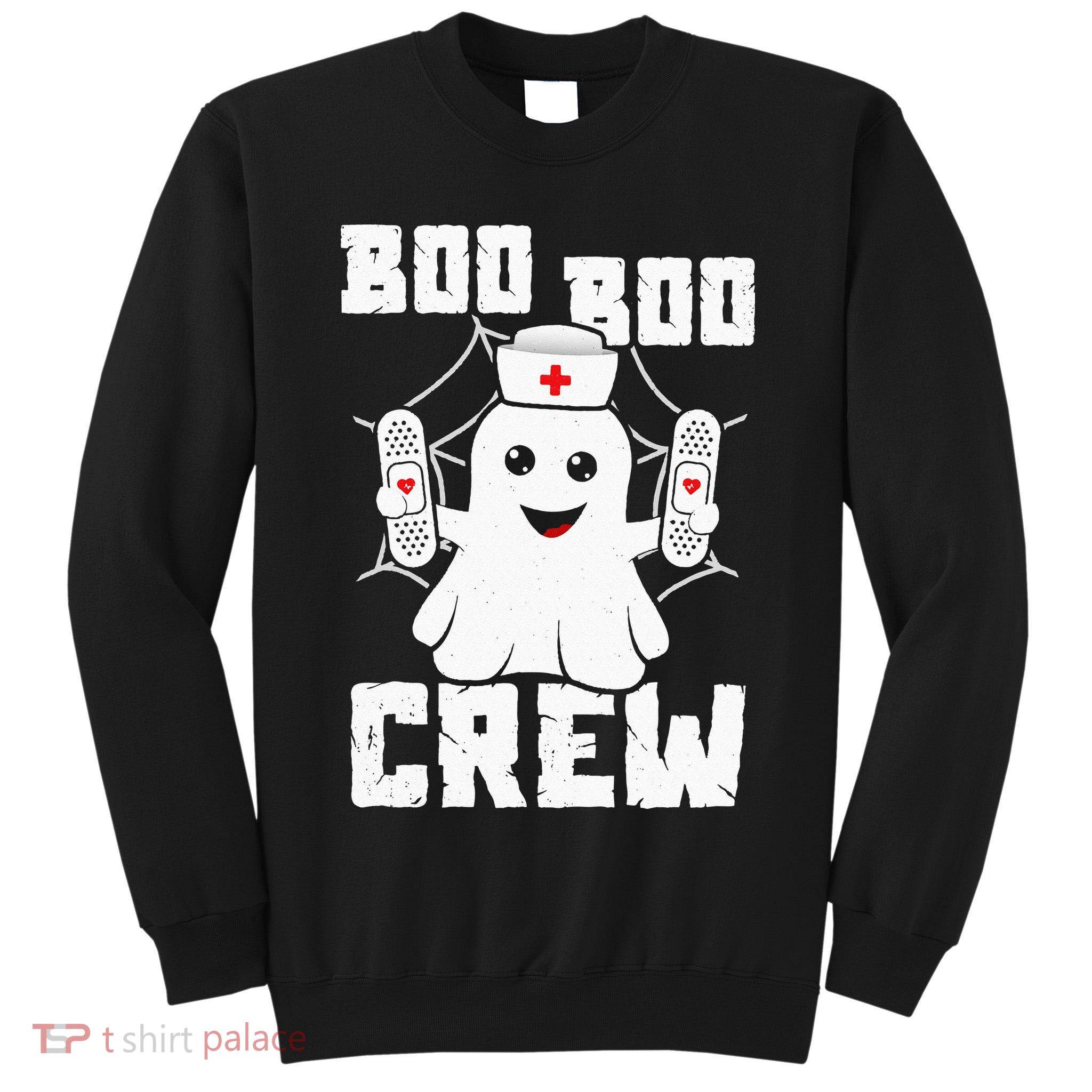 Boo Boo Crew Ghost Nurse Costume Funny Halloween Tall Sweatshirt