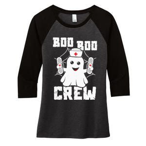 Boo Boo Crew Ghost Nurse Costume Funny Halloween Women's Tri-Blend 3/4-Sleeve Raglan Shirt