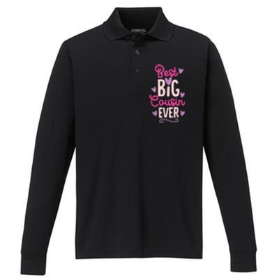 Best Big Cousin Ever For Girls And Boys Performance Long Sleeve Polo